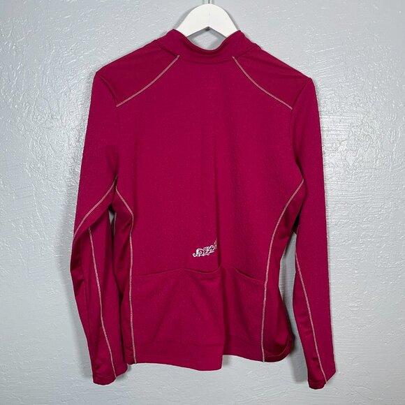 Pearl Izumi Women XL Magenta Superstar Long Sleeve Jersey 1/2 Zip Pocket Cycling - Picture 5 of 9